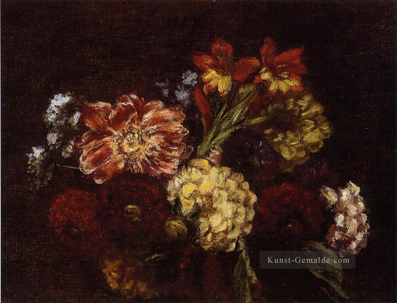 Blumen Dahlien und Gladiolen Blumenmaler Henri Fantin Latour Ölgemälde